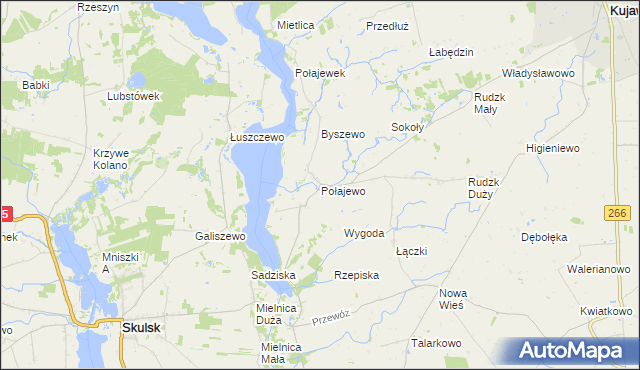 mapa Połajewo gmina Piotrków Kujawski, Połajewo gmina Piotrków Kujawski na mapie Targeo