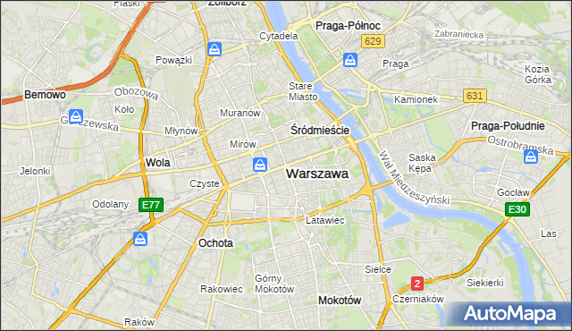 mapa Warszawy, Warszawa na mapie Targeo