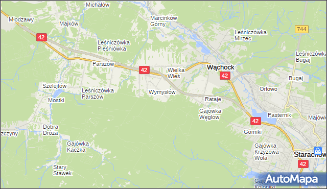 mapa Węglów, Węglów na mapie Targeo