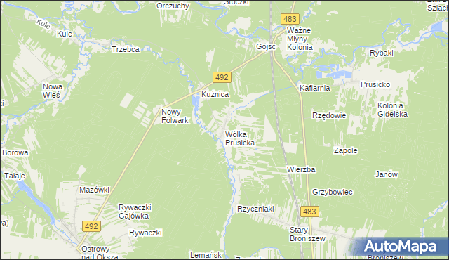 mapa Wólka Prusicka, Wólka Prusicka na mapie Targeo