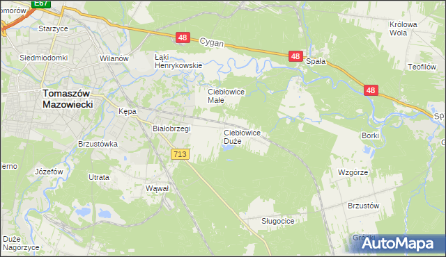 mapa Ciebłowice Duże, Ciebłowice Duże na mapie Targeo