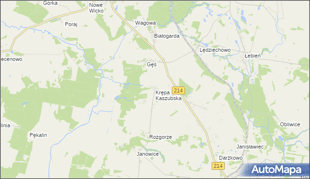 mapa Krępa Kaszubska, Krępa Kaszubska na mapie Targeo