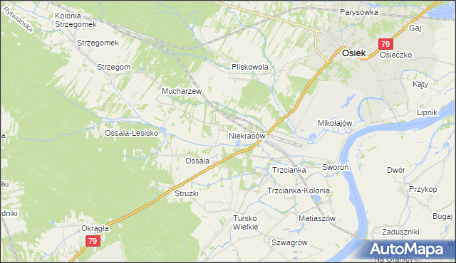 mapa Niekrasów, Niekrasów na mapie Targeo