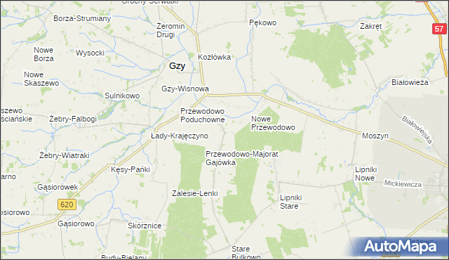 mapa Przewodowo-Majorat, Przewodowo-Majorat na mapie Targeo