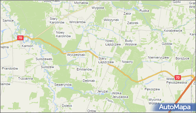mapa Stary Łajszczew, Stary Łajszczew na mapie Targeo