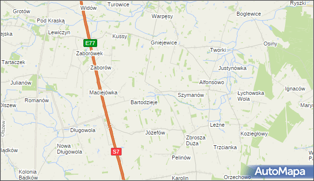 mapa Wierzchowina gmina Jasieniec, Wierzchowina gmina Jasieniec na mapie Targeo