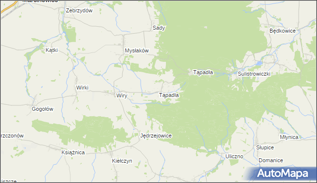 mapa Tąpadła, Tąpadła na mapie Targeo