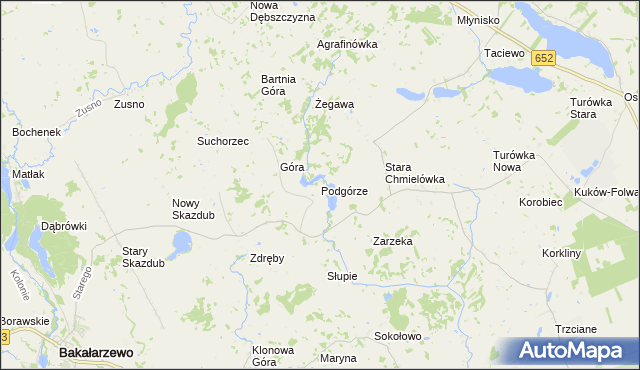 mapa Podgórze gmina Bakałarzewo, Podgórze gmina Bakałarzewo na mapie Targeo