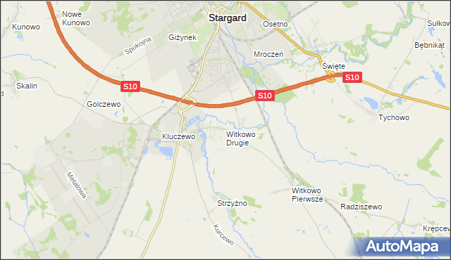 mapa Witkowo Drugie, Witkowo Drugie na mapie Targeo