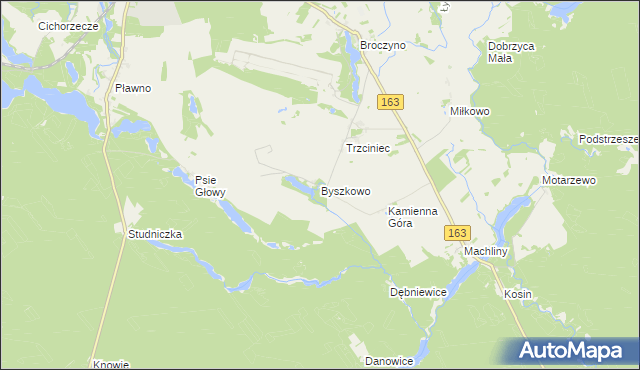 mapa Byszkowo, Byszkowo na mapie Targeo