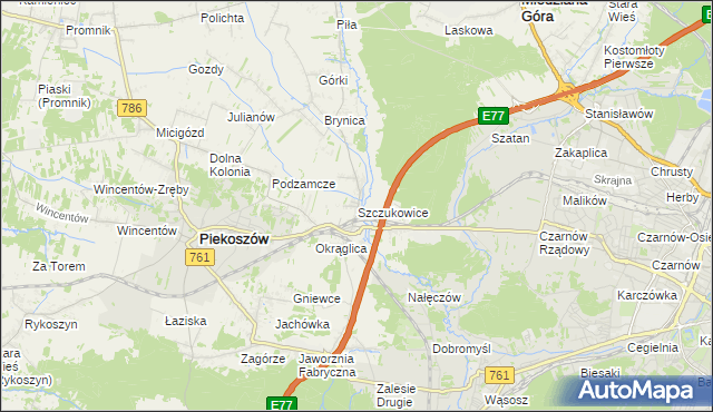 mapa Szczukowice, Szczukowice na mapie Targeo