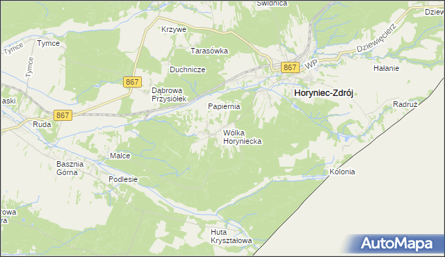 mapa Wólka Horyniecka, Wólka Horyniecka na mapie Targeo