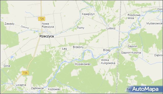 mapa Grotowice gmina Rzeczyca, Grotowice gmina Rzeczyca na mapie Targeo