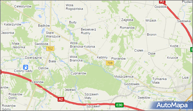 mapa Kębliny, Kębliny na mapie Targeo