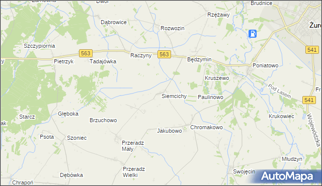 mapa Siemcichy, Siemcichy na mapie Targeo