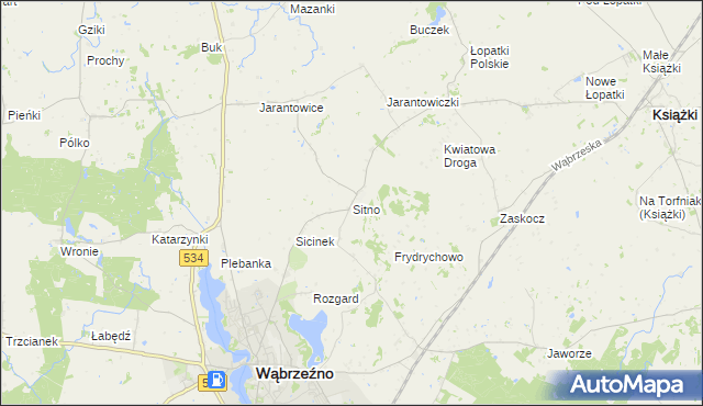 mapa Sitno gmina Ryńsk, Sitno gmina Ryńsk na mapie Targeo