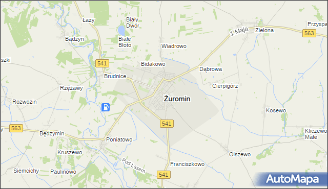mapa Żuromin, Żuromin na mapie Targeo