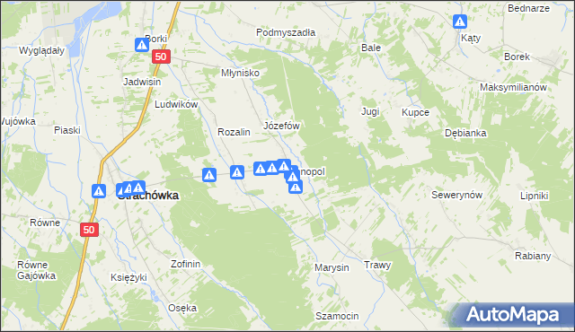 mapa Annopol gmina Strachówka, Annopol gmina Strachówka na mapie Targeo