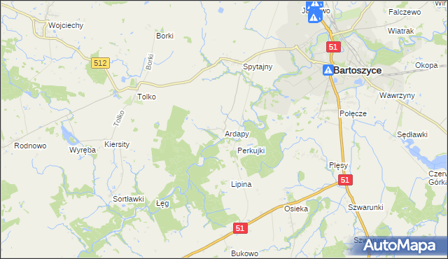 mapa Ardapy, Ardapy na mapie Targeo