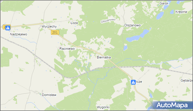 mapa Biernatka, Biernatka na mapie Targeo