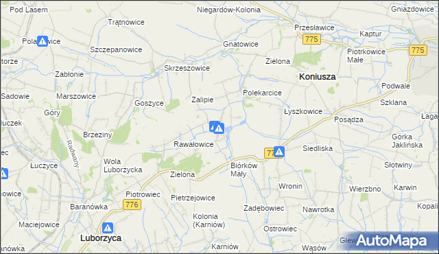 mapa Biórków Wielki, Biórków Wielki na mapie Targeo