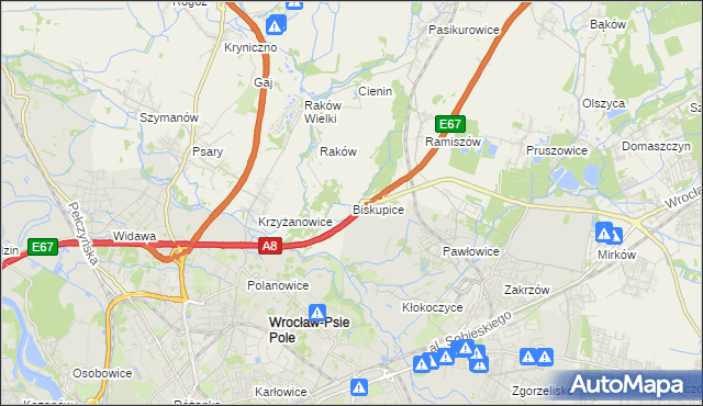 mapa Biskupice gmina Wisznia Mała, Biskupice gmina Wisznia Mała na mapie Targeo