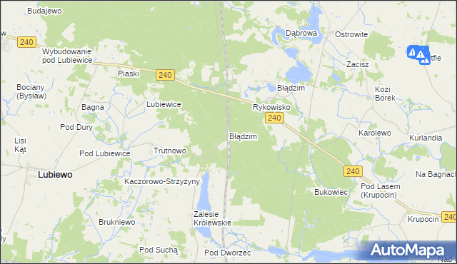 mapa Błądzim gmina Cekcyn, Błądzim gmina Cekcyn na mapie Targeo