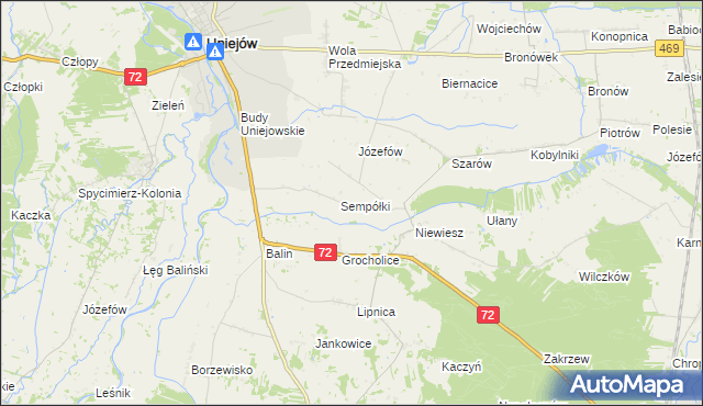 mapa Boczki gmina Poddębice, Boczki gmina Poddębice na mapie Targeo