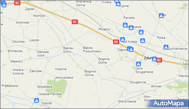 mapa Bogoria Pofolwarczna, Bogoria Pofolwarczna na mapie Targeo