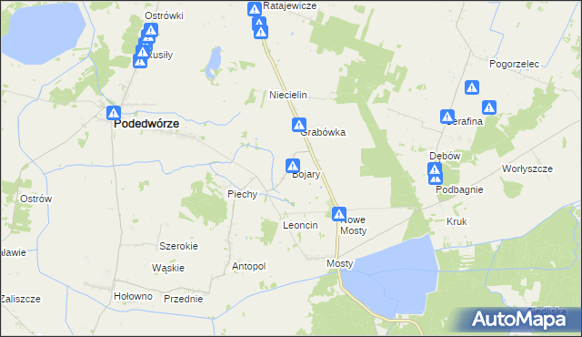 mapa Bojary gmina Podedwórze, Bojary gmina Podedwórze na mapie Targeo
