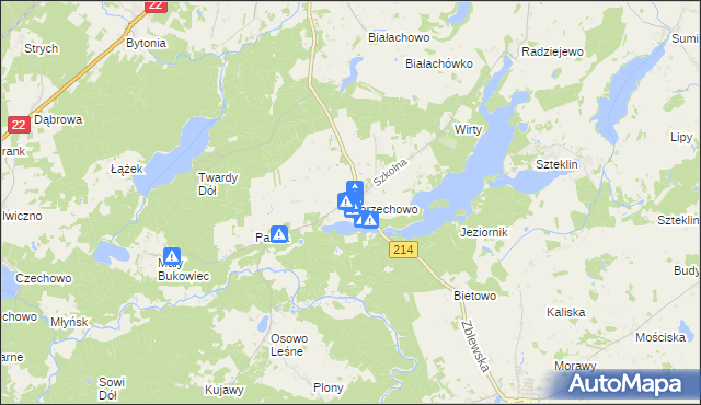 mapa Borzechowo, Borzechowo na mapie Targeo