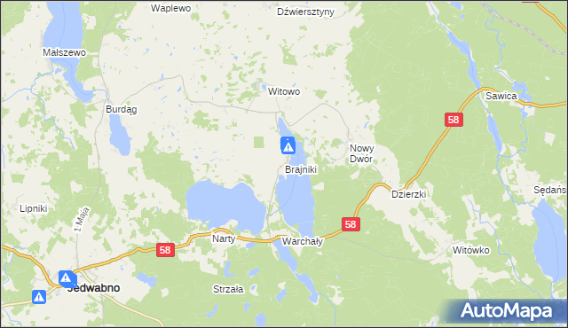 mapa Brajniki, Brajniki na mapie Targeo