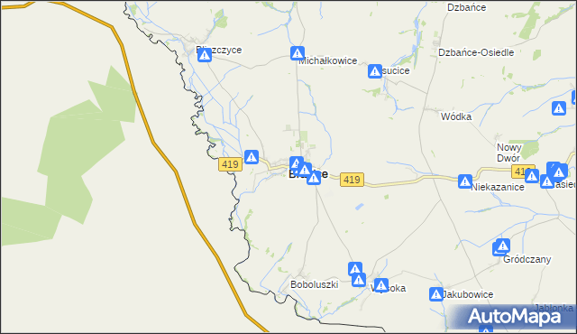 mapa Branice powiat głubczycki, Branice powiat głubczycki na mapie Targeo