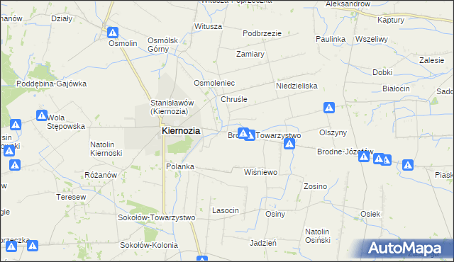 mapa Brodne-Towarzystwo, Brodne-Towarzystwo na mapie Targeo