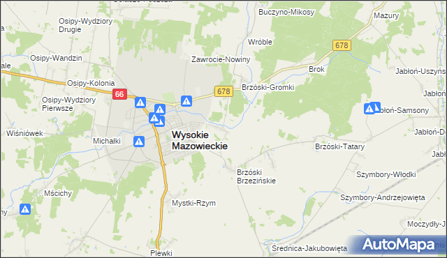 mapa Brzóski-Falki, Brzóski-Falki na mapie Targeo