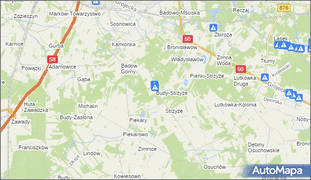 mapa Budy-Strzyże, Budy-Strzyże na mapie Targeo