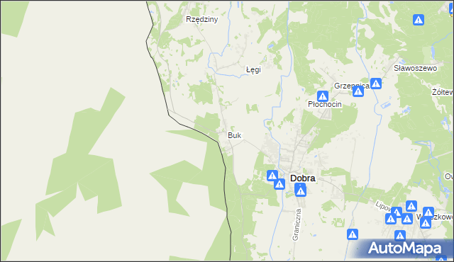mapa Buk gmina Dobra (Szczecińska), Buk gmina Dobra (Szczecińska) na mapie Targeo