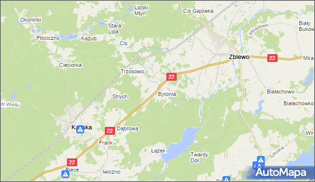 mapa Bytonia, Bytonia na mapie Targeo