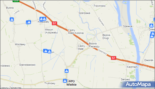 mapa Cedry Małe, Cedry Małe na mapie Targeo