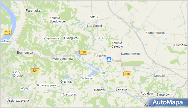 mapa Celejów gmina Wąwolnica, Celejów gmina Wąwolnica na mapie Targeo