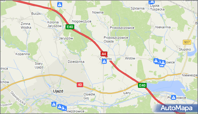 mapa Chechło gmina Rudziniec, Chechło gmina Rudziniec na mapie Targeo