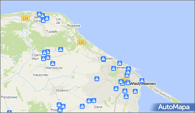 mapa Chłapowo gmina Władysławowo, Chłapowo gmina Władysławowo na mapie Targeo