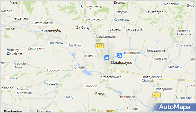 mapa Chmielów gmina Działoszyce, Chmielów gmina Działoszyce na mapie Targeo