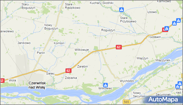 mapa Chociszewo gmina Czerwińsk nad Wisłą, Chociszewo gmina Czerwińsk nad Wisłą na mapie Targeo