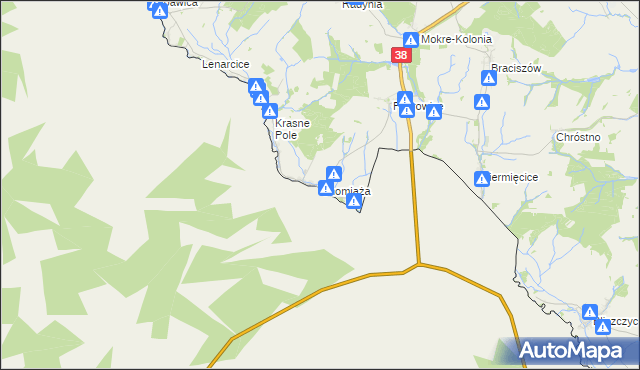 mapa Chomiąża gmina Głubczyce, Chomiąża gmina Głubczyce na mapie Targeo