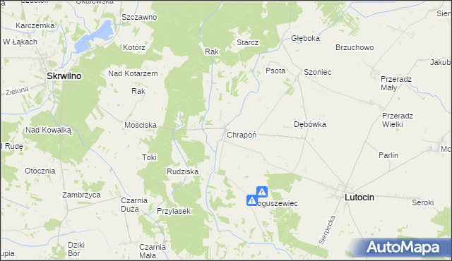 mapa Chrapoń gmina Lutocin, Chrapoń gmina Lutocin na mapie Targeo