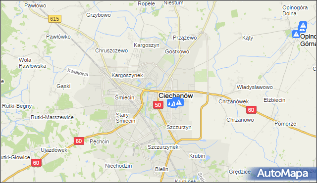 mapa Ciechanów, Ciechanów na mapie Targeo