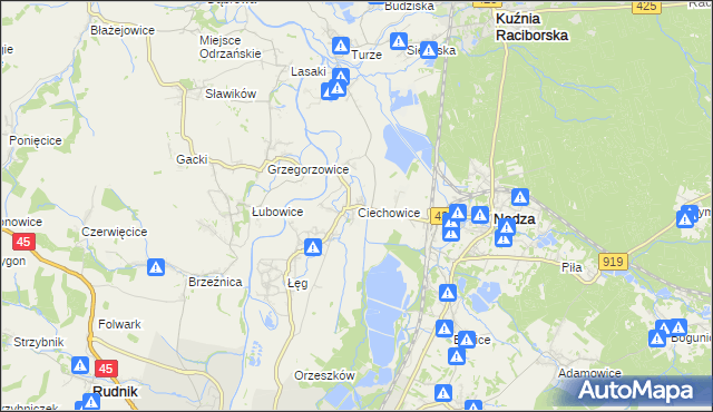 mapa Ciechowice, Ciechowice na mapie Targeo