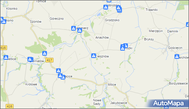 mapa Ciesznów, Ciesznów na mapie Targeo