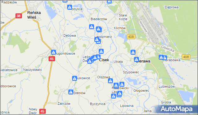 mapa Cisek, Cisek na mapie Targeo